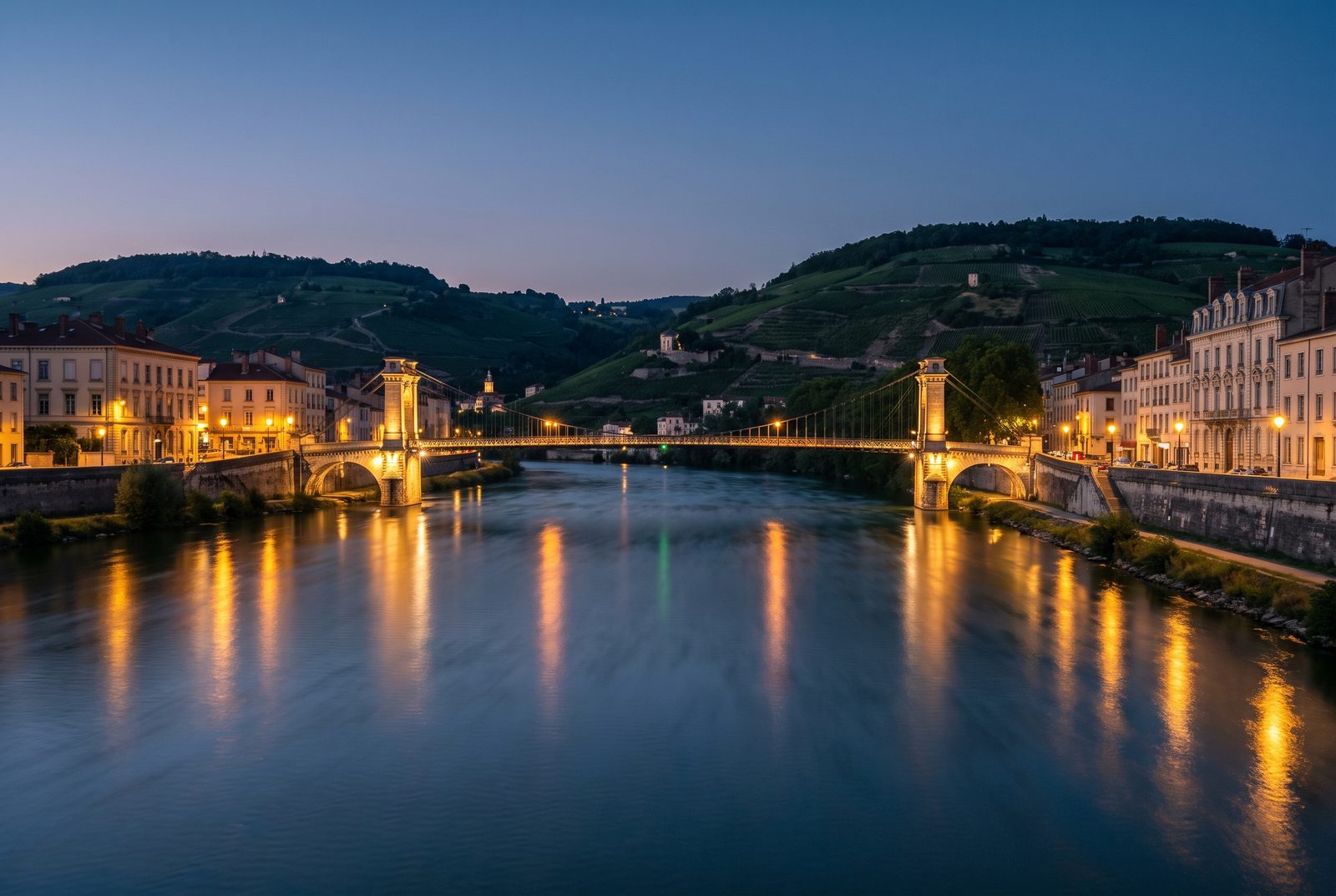 Le Rhône et la passerelle